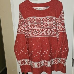 Maurices Red and White Holiday Women's Sweater